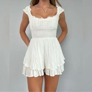 Urban Outfitters White Ruffle Tiered Dress